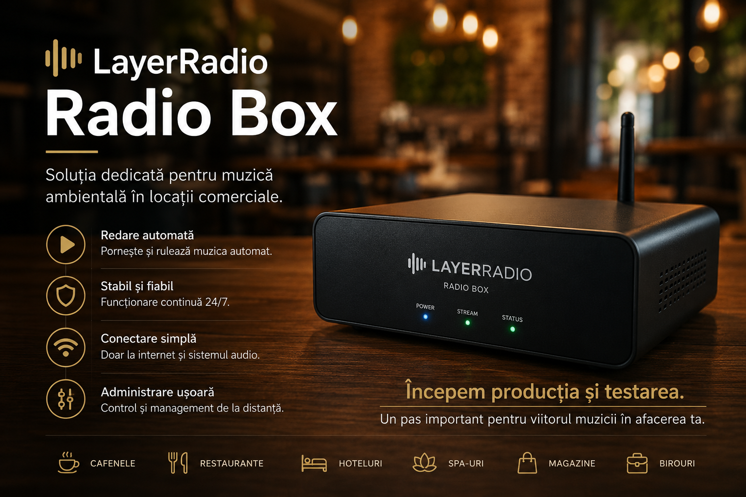 LayerRadio Radio Box – Începem dezvoltarea și testarea propriei soluții de redare audio pentru locații